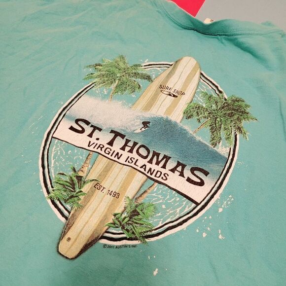 2011 St. Thomas Virgin Islands blue top tee t-shirt - Picture 3 of 6